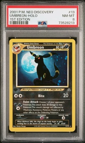Umbreon #13 Neo Discovery 1st Edition Holo PSA 8 Very Clean! Potentially a 9 ???