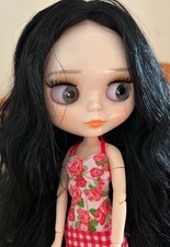 Neo Blythe Doll Nude with Jointed Body Black Hair Wig Shiny Face BJD Factory Toy