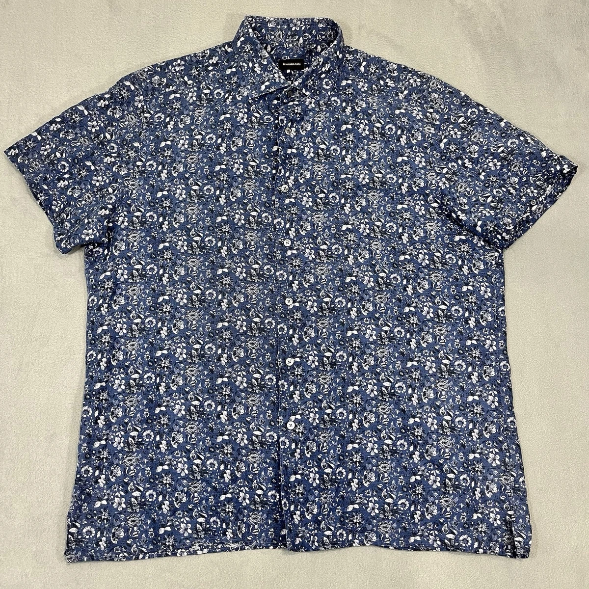 Ermenegildo Zegna Linen Button-Up Casual Button-Down Shirts for