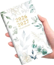 SUNEE Pocket Calendar 2026-2027 - Two Year Monthly Planner Small Calendar 3.5" x