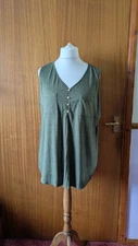 Y2k Naif sage green button front sleeveless tunic top size 1x UK 20