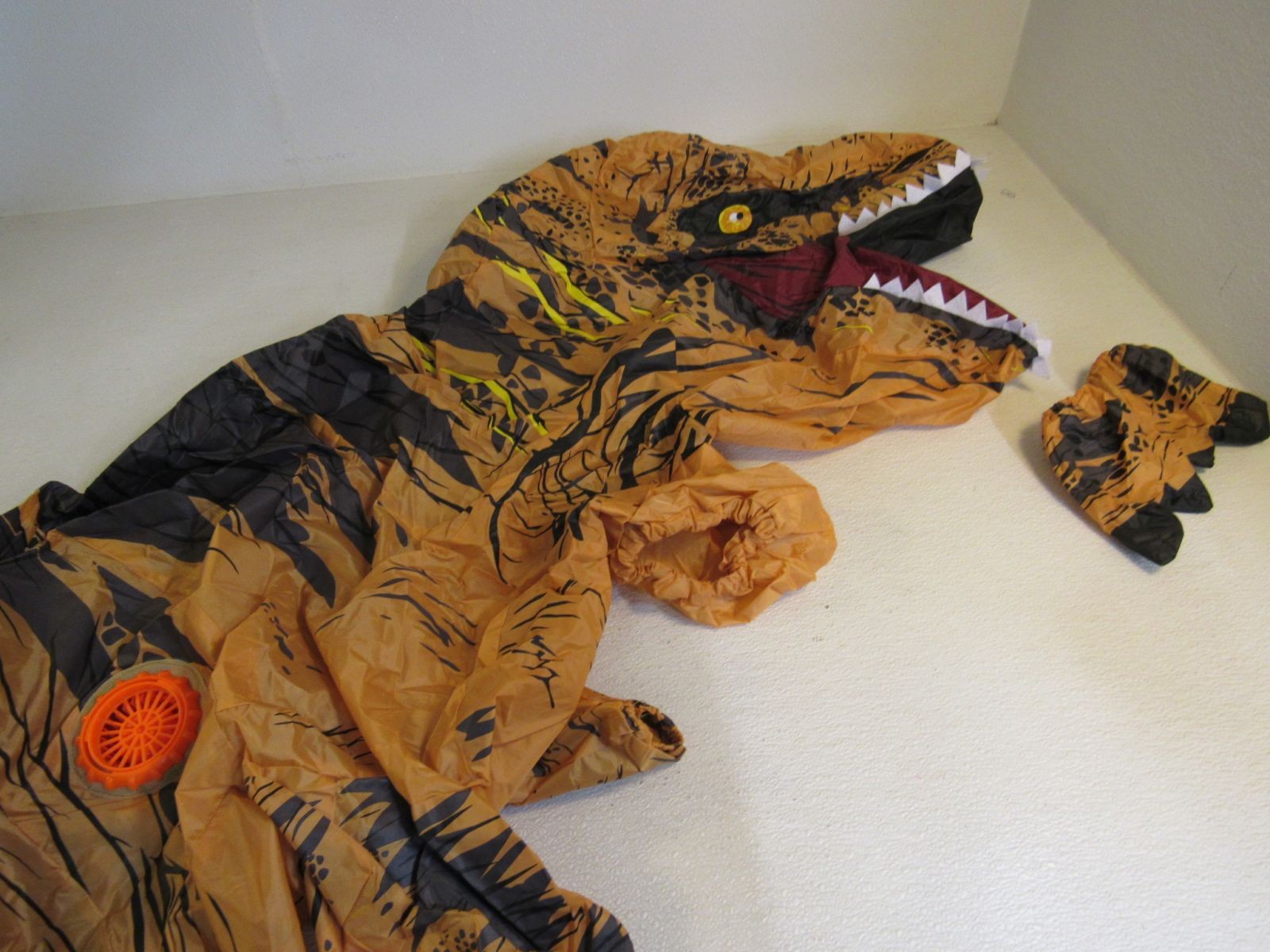 Rubies Inflatable T-Rex Costume 6-ft Adult One Size Tan/Black