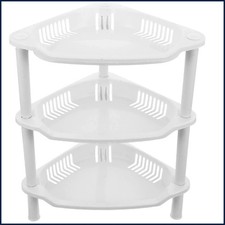 Estante organizador de almacenamiento de plástico de 3 niveles para cocina baño unidad de esquina