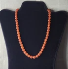 Vintage Orange Plastic Bead Necklace 18" Barrel Clasp Retro Costume Jewelry