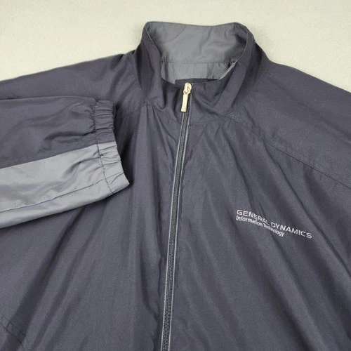 General Dynamics Jacket Mens XL Blue Windbreaker Full Zip Info Tech G1576GD4 video thumbnail
