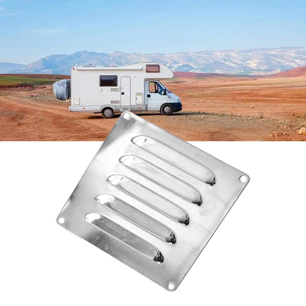 2-Pack Marine Grade Stainless Steel Square Air Vents - 9" X 5" Louvered Wall Ventilation