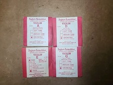 Super Sensitive Red Label Violin Strings Full Set Size 4/4 Orchestra  Thick New