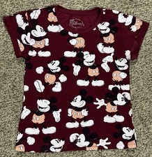 Disney Woman’s Size Medium Short Sleeve Pullover Mickey Mouse Shirt-2961