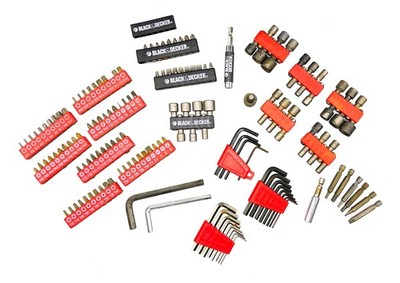 150-pc Lot Phillips, Slotted, Star, Security, Torx, Screwdriver Bits + Hex Keys