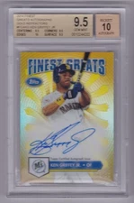 2014 Topps Finest Ken Griffey Jr. Finest Greats Gold Auto 08/50 BGS 9.5/10 AUTO