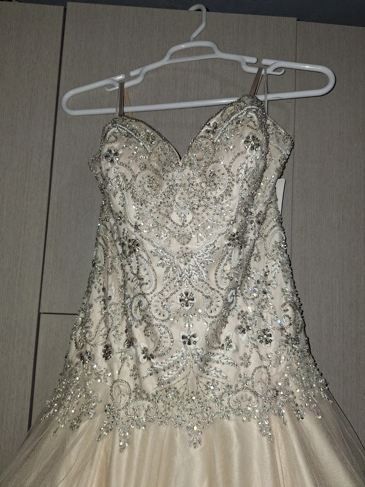 Christina Wu Champagne Beaded Ball Gown - Image 4 of 4