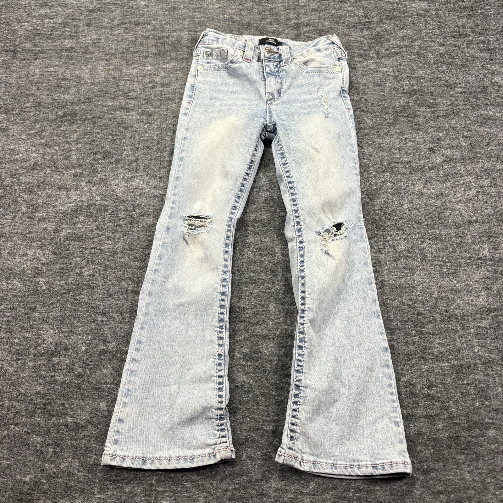True Religion Joey Flare Jeans Women’s Size 8 Light Wash Distressed