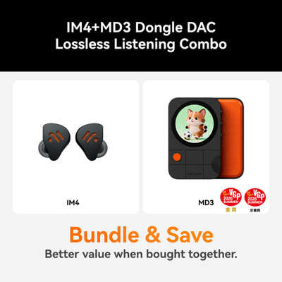 Fosi Audio MD3 MagDAC DAC Headphone Amp + IM4 HiFi Open-Back IEM Bundle Black