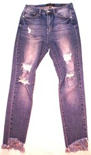 Judy Blue Skinny Fit Stretch Jeans Womens 7/28 Distressed/Frayed Hem 27X27 
