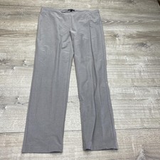 Eileen Fisher Dress Pants Womens Medium Gray Knit Pull On Straight Leg USA