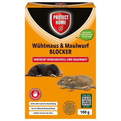 Protect Home Wühlmaus & Maulwurf Blocker 100 g Schermaus Vertreibung Abwehr 