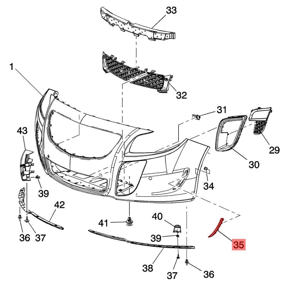 Par de para-choque dianteiro esquerdo direito acabamento moldura tira ajuste para 2012-2017 Buick Regal GS - Imagem 4 de 4