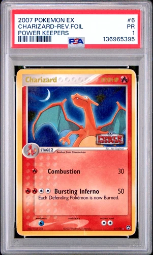 PSA 1 2007 Pokemon EX Power Keepers Charizard STAMPED Reverse Holo Foil 6/108