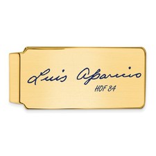 Gold-plating over Sterling Silver Luis Aparicio Hall of Fame Signature Epoxy Mon