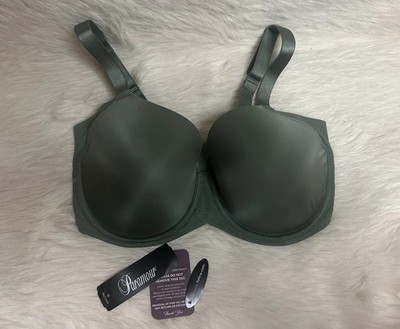 Paramour by Felina Marvelous Side Smoothing T-Shirt Bra Size 34DDD Green