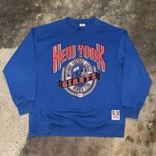 Vintage 90s New York Giants Crewneck Sweatshirt Size XL NFL Blue Nutmeg Pullover