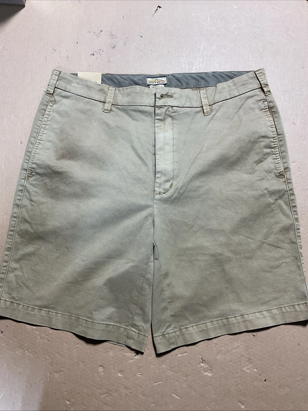 Orvis Shorts Mens 36 Khaki Angler Chino 9 Inch Casual Fishing Golf Outdoor