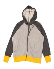 Reebok Herren Zip Hoodie Pullover UK 48/50 XL Grau Colourblock Baumwolle CE07