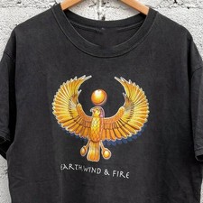 HOT Earth Wind  Fire LOGO Black Cotton Shirt Full size S-5XL TU208
