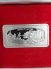 1980 Franklin Mint silver bar chrismas 1000 grains 2.3oz