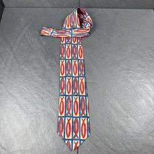 Appointed Apparel Red Blue Ichthys Jesus Fish Mens Tie 100% Polyester 58x3.75
