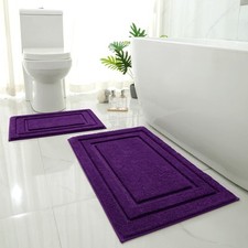 Bathroom Rugs Sets 2 Piece, Super Soft and Absorbent Non Slip Microfiber Mach...