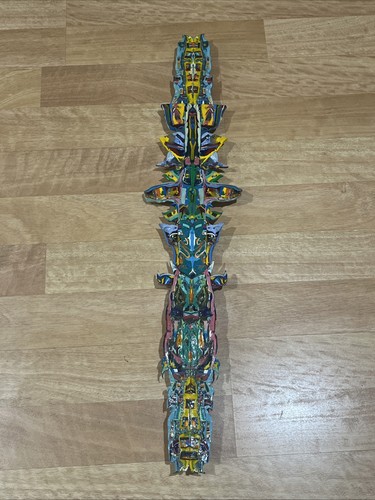 Unique Colorful Paintings, Wood Totem Pole By William S Heppenheimer 1984 Signed