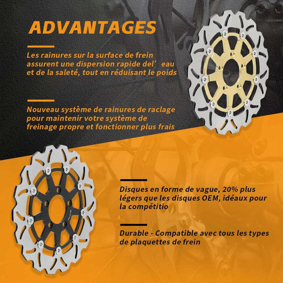 Disques de frein Avant Pr Honda XL 1000 V 1999-2012 VFR 800 1998-2013 GL 1500 2x - Photo 3/4