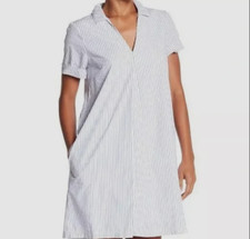 Madewell Striped Tunic Shirt Dress Women's Size XS White Blue Cotton