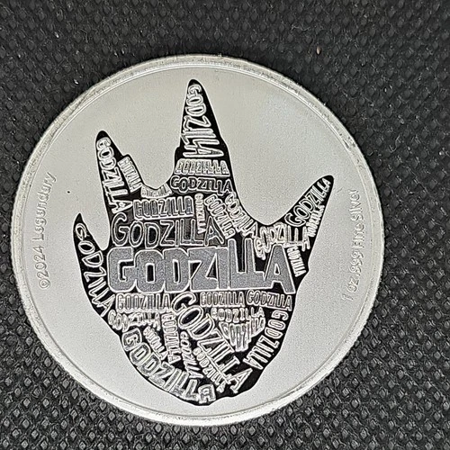 1 oz 999 Silver Round - Godzilla round  Godzilla BU