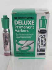 Box Of 12- Green SANFORD DELUXE 4” Permanent Marker  