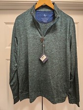 Tailorbyrd Mens Performance Knit 1/4-Zip Pullover Sweater Hunter Green Sz M NEW