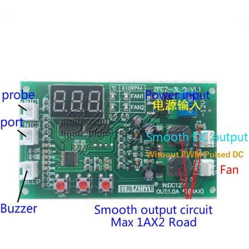 12V Dual Ways / PWM PC CPU Fan Digital Temperature Control Speed Controller - Picture 19 of 22