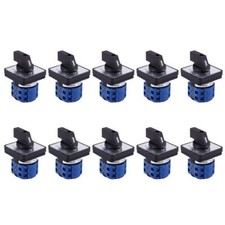 🎃 10X 8 Terminals 5 Positions Master Control Rotary Cam Switch 20A Black+ Q7O8