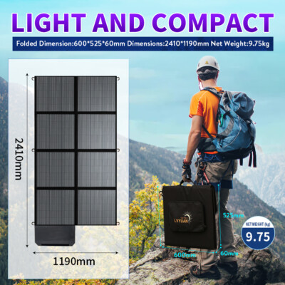 120W 200W 300W 400W Foldable Solar Panel for Power Station Home Camping RV