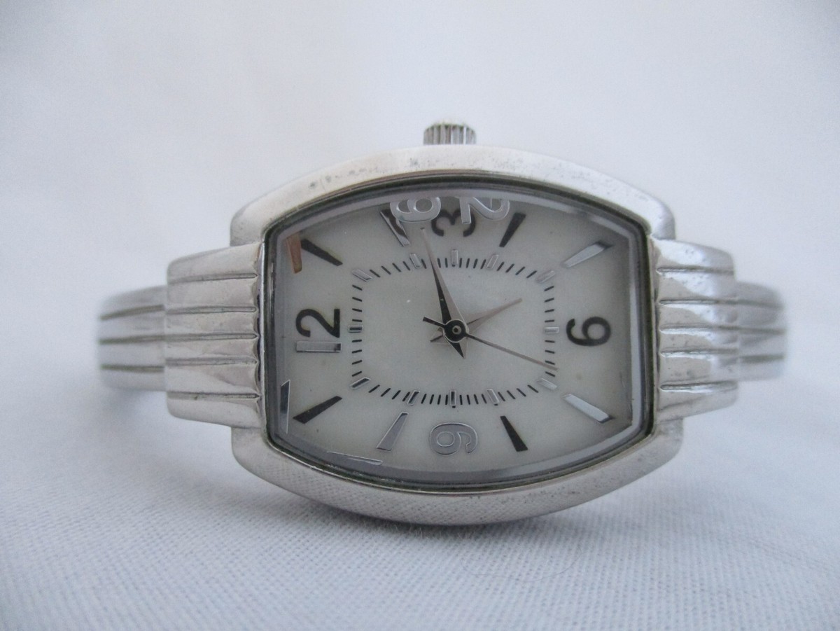 Women\'s Silver Toned White Cuff Band Analog Watch Time and Tru Women main image 4