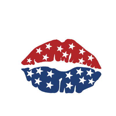 American Lips  Svg,  Kiss day Svg, 4th of July Svg, Png, Eps, Dxf