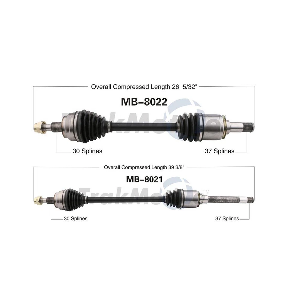 2 ejes delanteros TrakMotive CV para Mercedes-Benz GL350 2010-2012 Foto 2 de 4