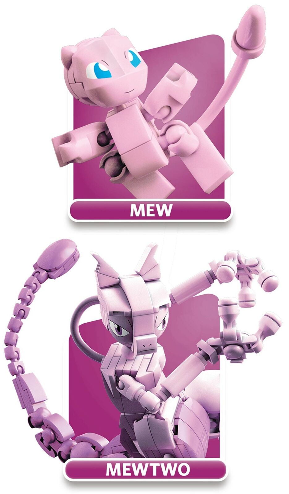  Mega Construx Pokemon Mew vs. Mewtwo Clash Construction Set  with character figures, Building Toys for Kids (341 Pieces) : Toys & Games