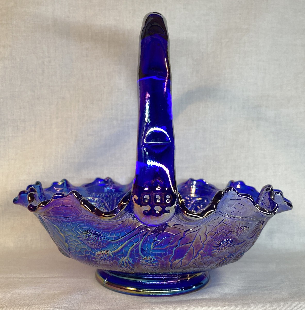 Fenton Art Glass Independence Blue Carnival Persian