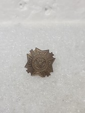 VFW Screw Back Lapel Pin Bronze Toned Vintage Made in USA Veterans Affairs
