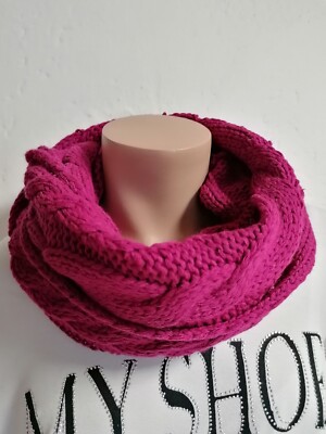 Trendy Loop Strick pink Fuchsia Strickschal Schal kuscheliger Strickloop Neu