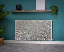 Sequin Silver Glitter Magnetic Radiator Cover - simple Fit - upto 2metre length