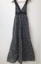 Image of French Connection Maxi Cross Strap Dress, Black floral print, Size S