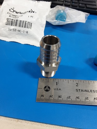 SWAGELOK SS-12-HC-1-8 Hose Connector 1/2" Male NPT X 3/4" HOSE ID StainlessSteel - Picture 6 of 6